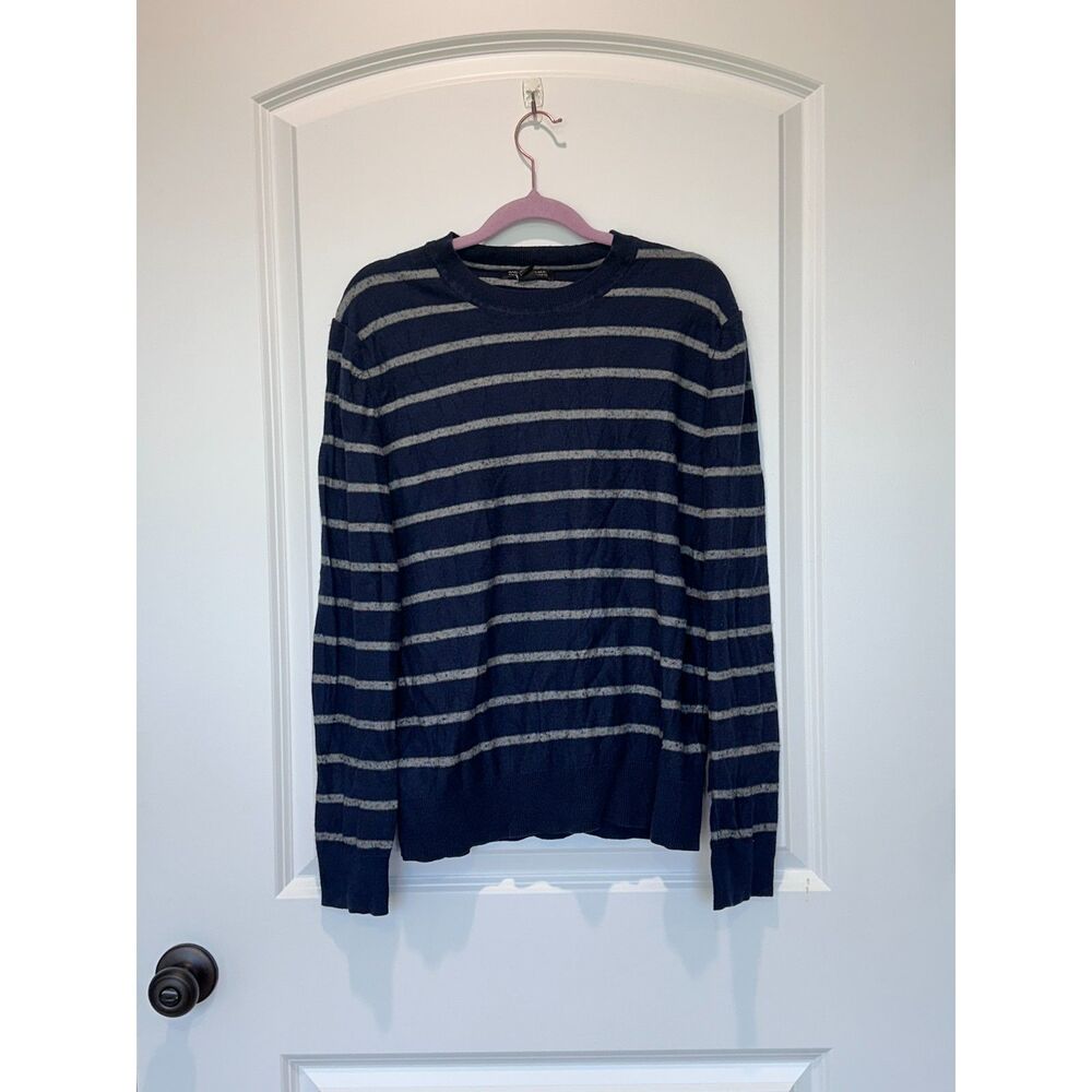 Banana Republic Blue Striped Sweater Pima Cotton Cashmere Blend Size Medium